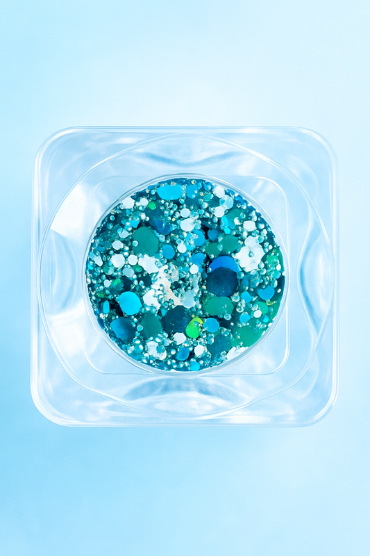 Iconic (Teal Blue + White) Glitter Gel