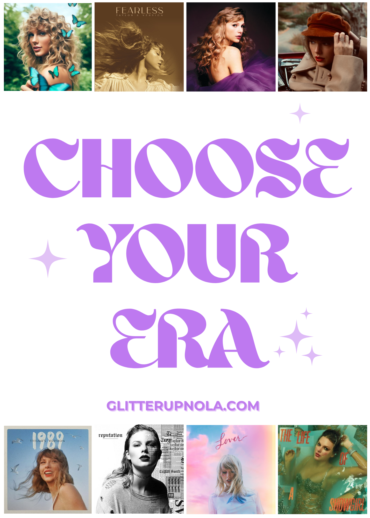 🎤 Swiftie Sparkles Set – Full Era Edition (8 Glitters / up to 35 guests)