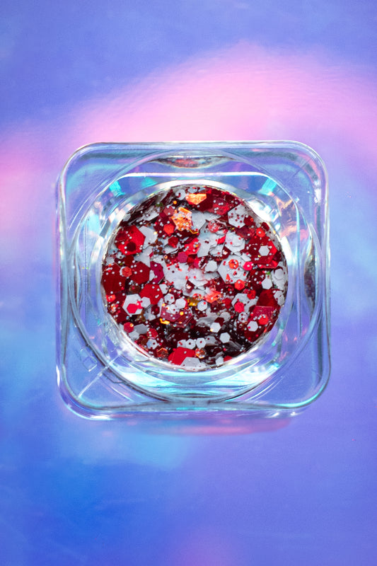 Crimson Tide Spark (Crimson + White) Glitter Gel